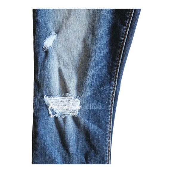 Gap 1969 Real Straight Jeans Womens Size 27 R Blue Med Wash Distressed - Picture 5 of 9